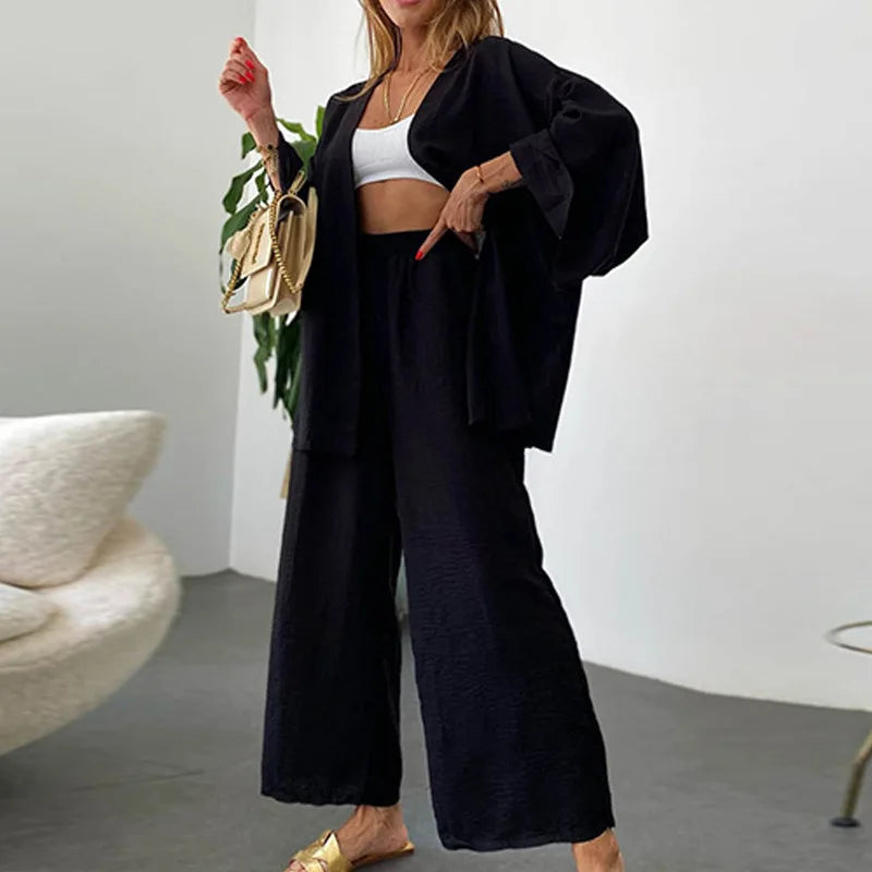 Ensemble Kimono Estival Noir Stylé