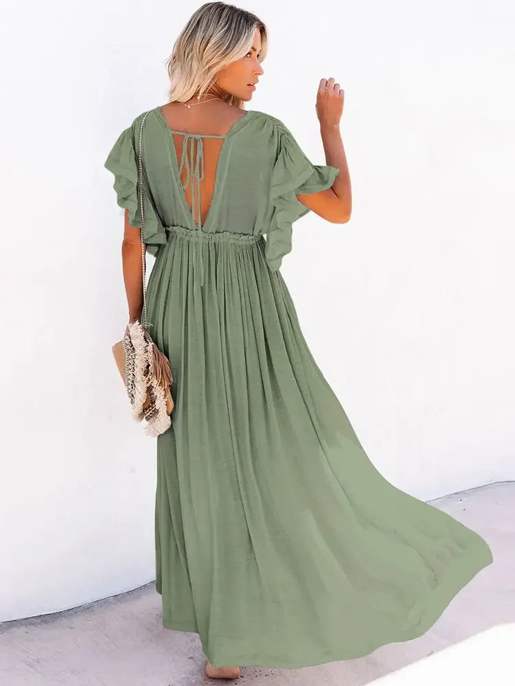 Green Summer Kimono Dress