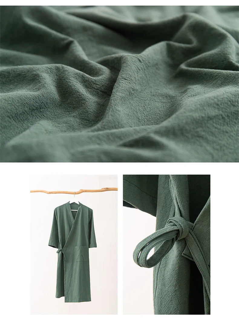 Robe Kimono Estival en Coton Vert qualité