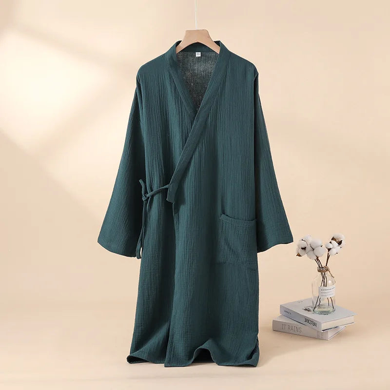 robe kimono décontractée verte