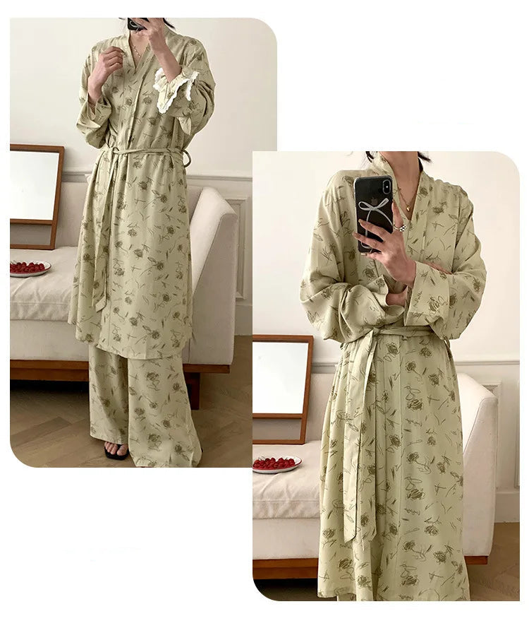 Pyjama Kimono Vert Doux de qualité