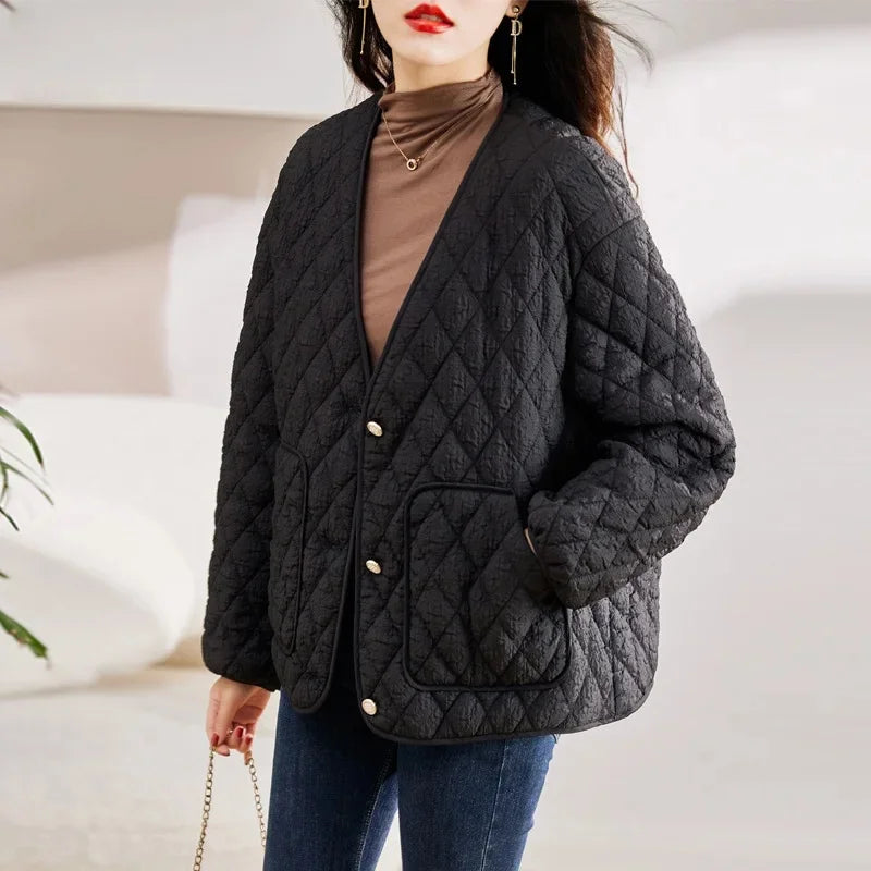 Veste Kimono Court en Coton Noir