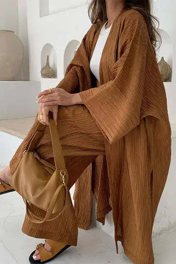 Ensemble Kimono Marron Large