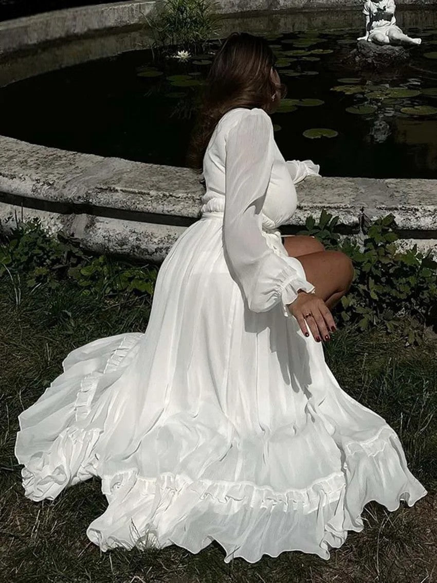 Elegant White Kimono Dress