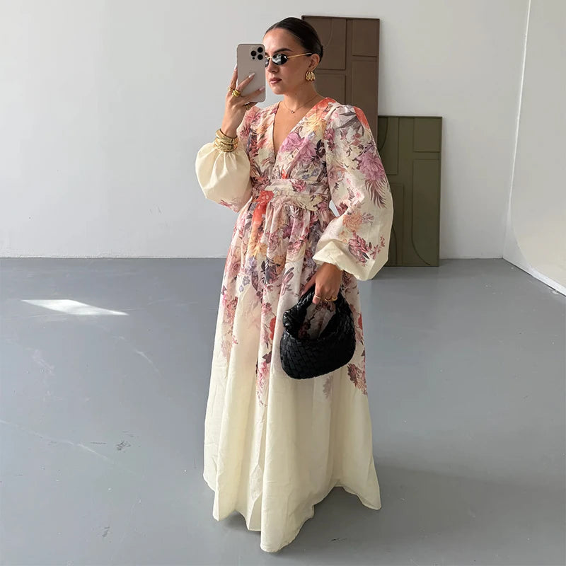 Robe Kimono Blanche Florale