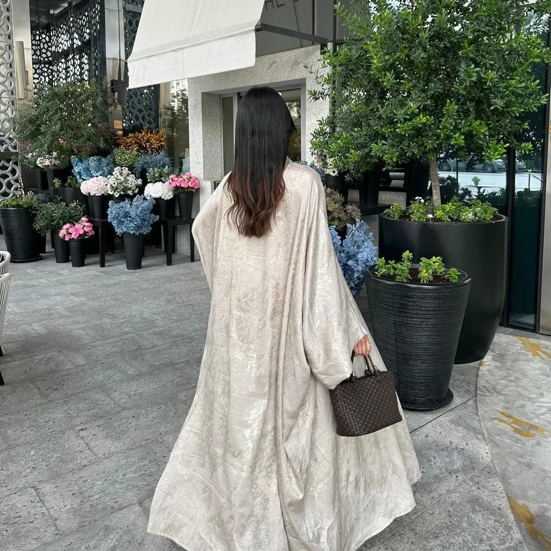Abaya Kimono de Cérémonie Beige Moderne