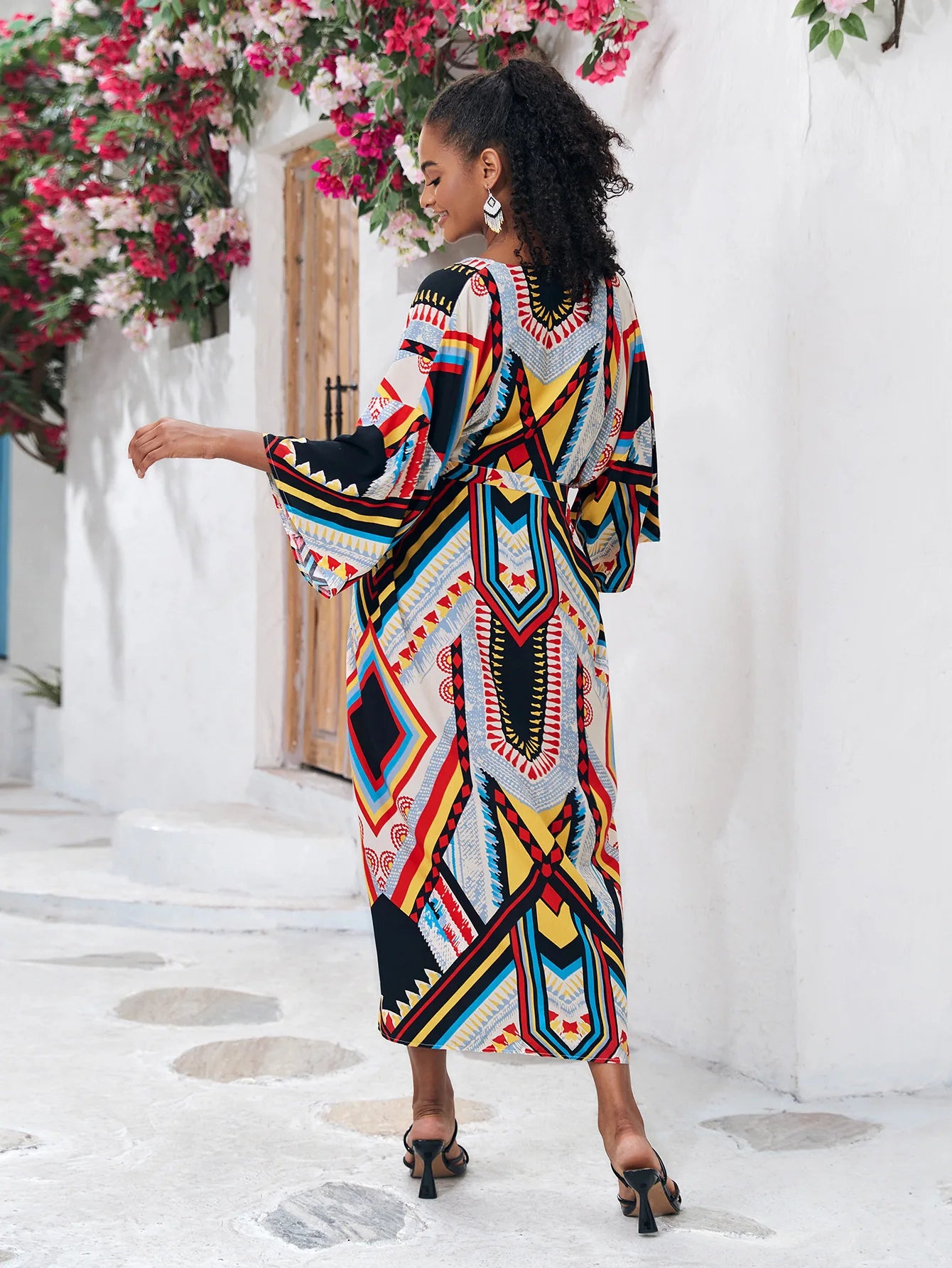 Robe Kimono aux Couleurs Vives femme