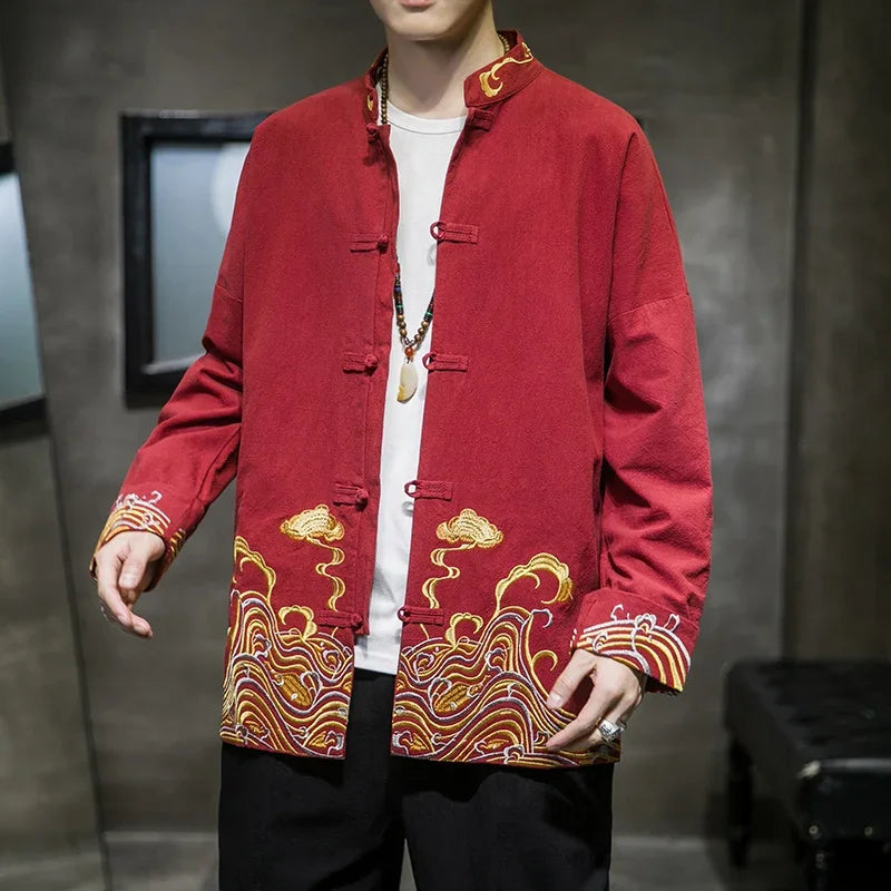 Veste Kimono Costume Élégante Rouge