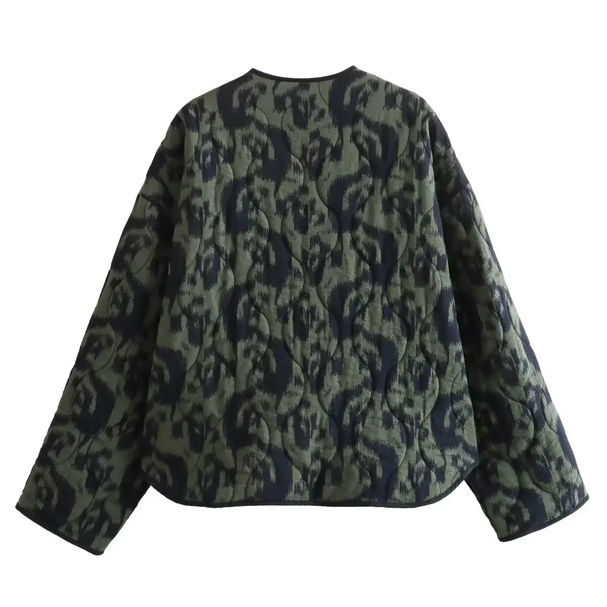 Veste Kimono Verte en Coton Epais Moderne