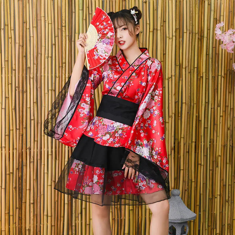 Kimono Court Traditionnel pour Femme chic