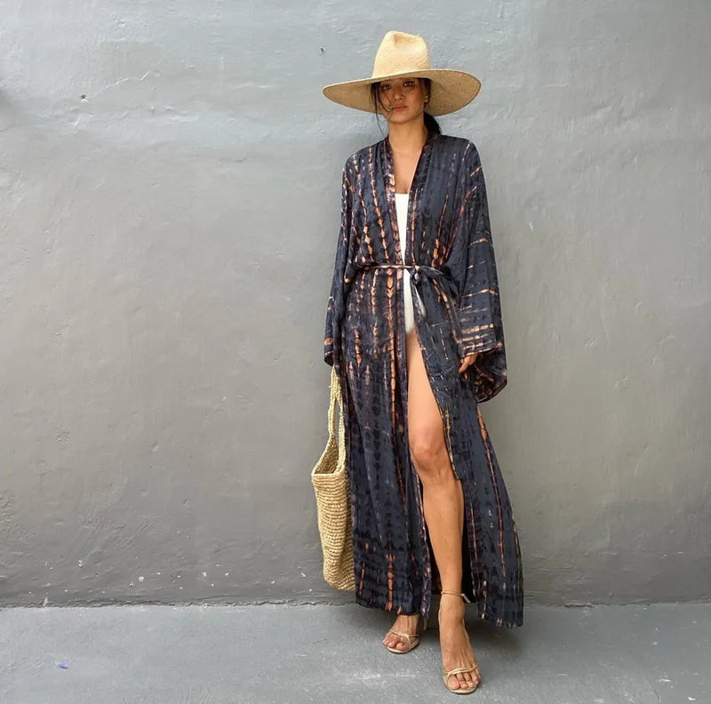 Kimono Femme Noir et Vert Cool