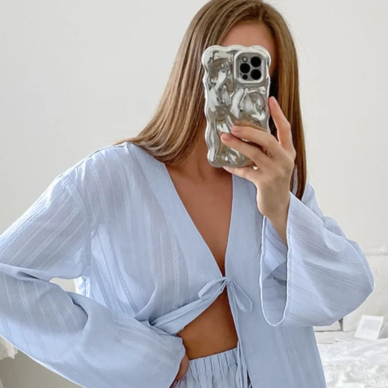 Ensemble Pyjama Kimono Short Sexy femme