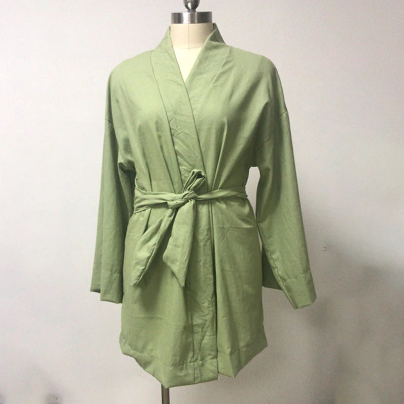 Kimono Gaze de Coton Vert Stylé