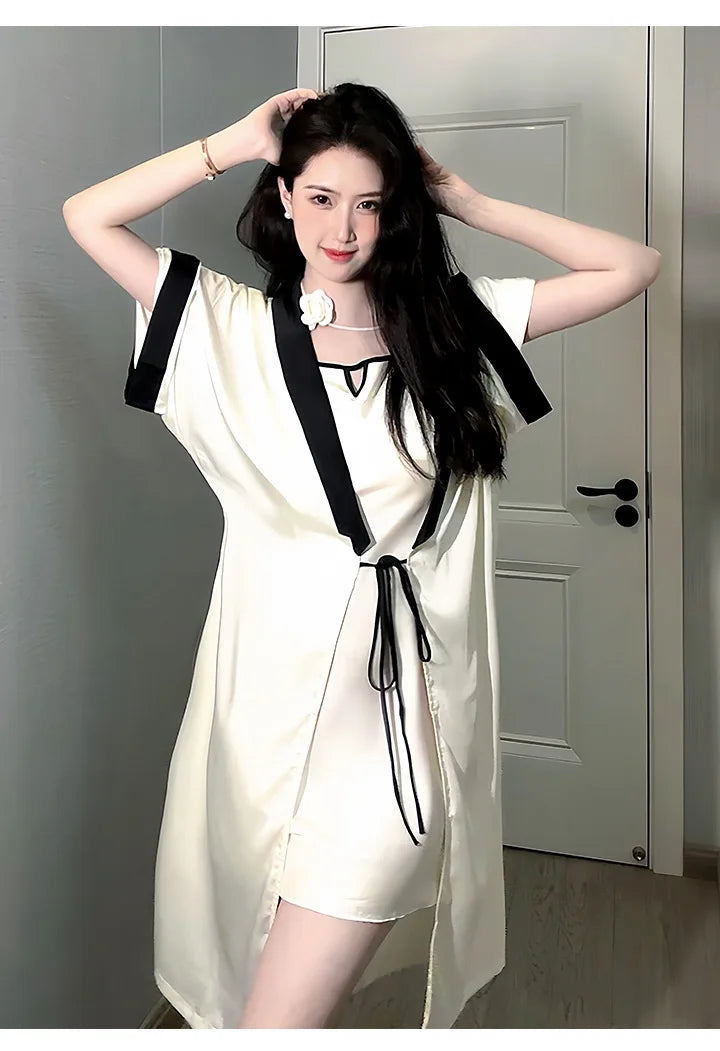 Ensemble Peignoir Kimono de Nuit élégant