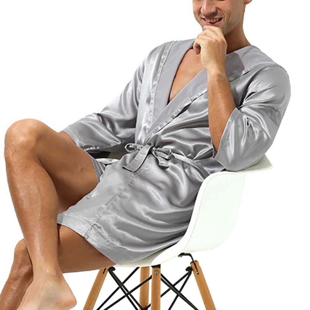 Peignoir Court Homme Satin