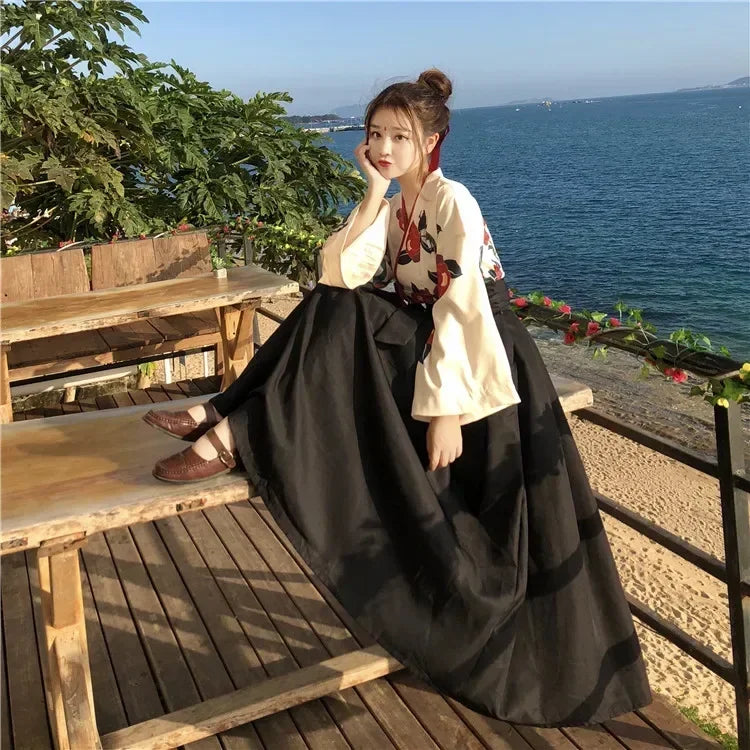 Kimono Japonais Long 2 Pièces Traditionnel