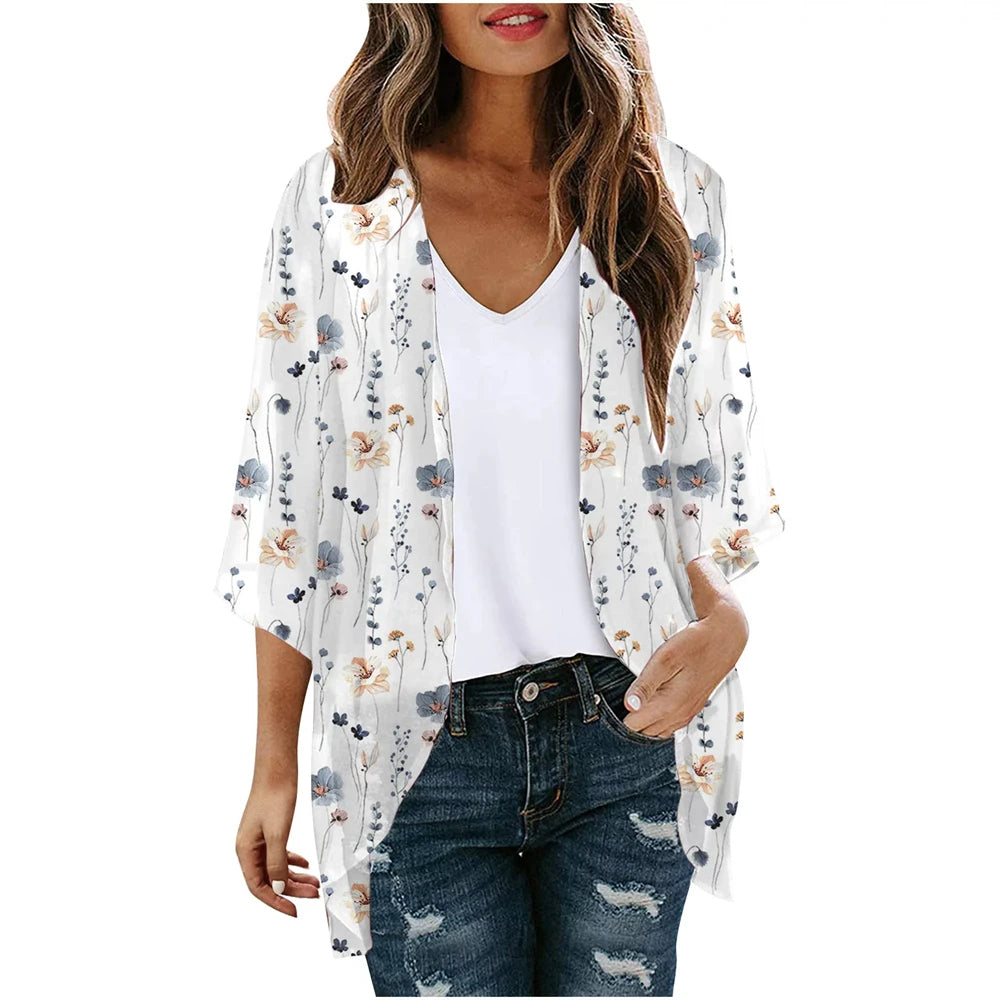 Kimono Fleuri Minimaliste