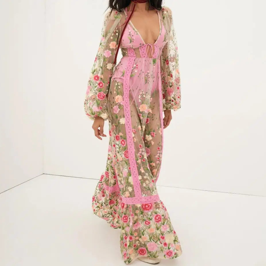 kimono dress pink Floral River Pink Women's Kimono   JAPAN BOX