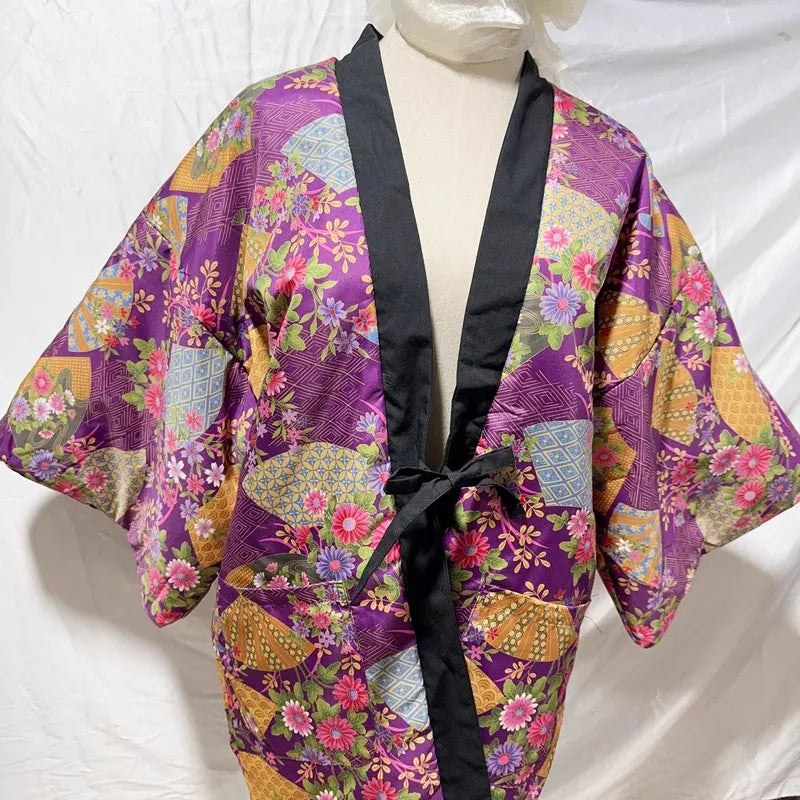 Manteau Kimono en Coton Léger fleuri