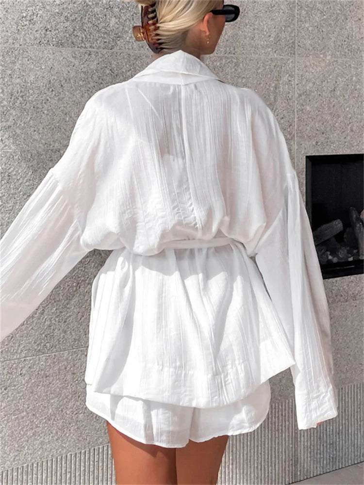 Ensemble Kimono Short Blanc Confortable
