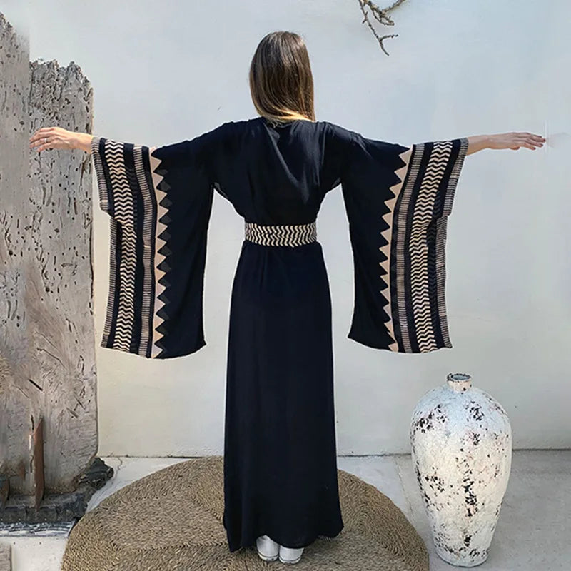 Robe Kimono Boho à Manches Évasées chic