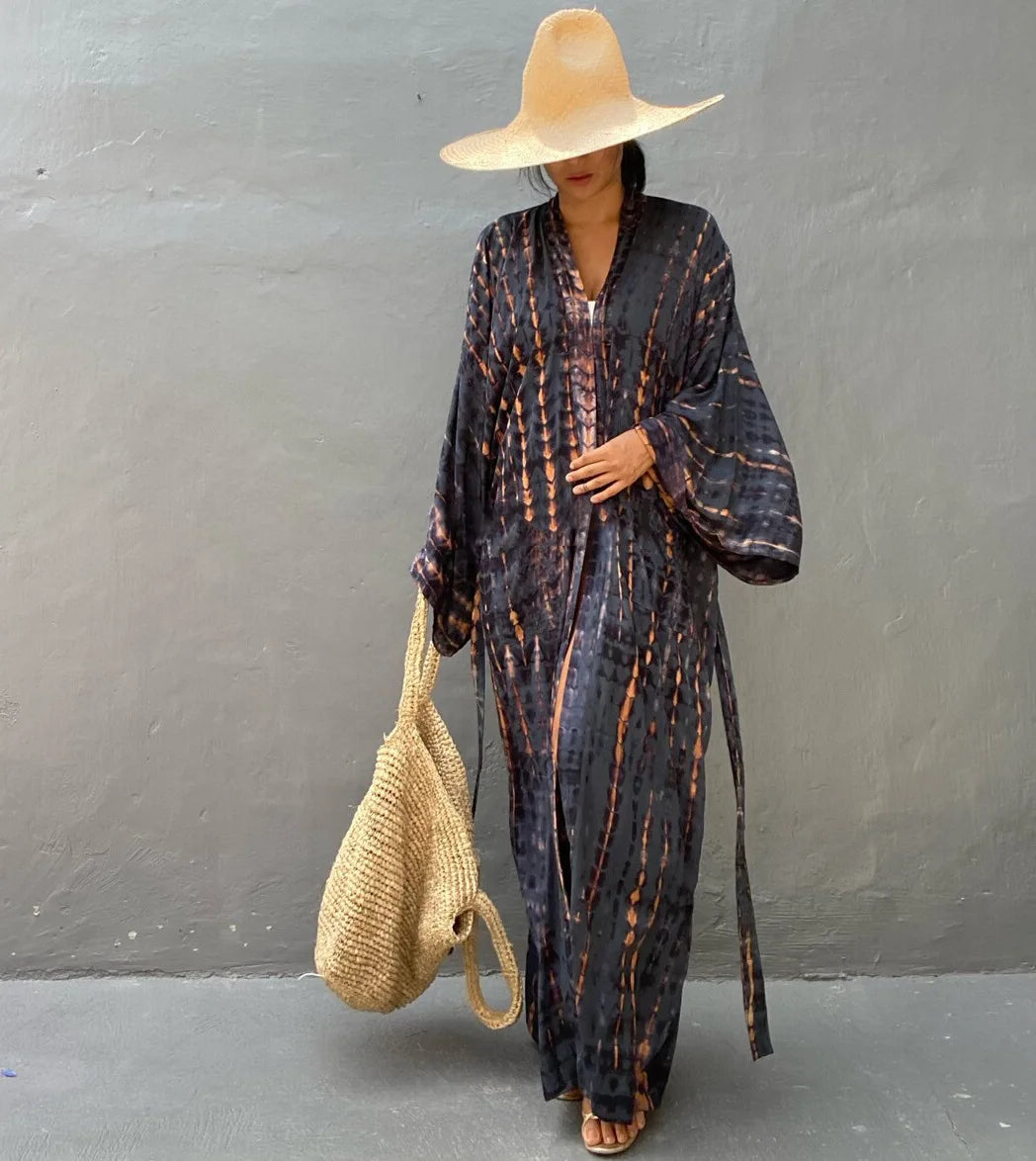 Kimono Femme Noir et Vert Classique