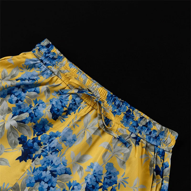 Pyjama Kimono Jaune Sexy élasticé