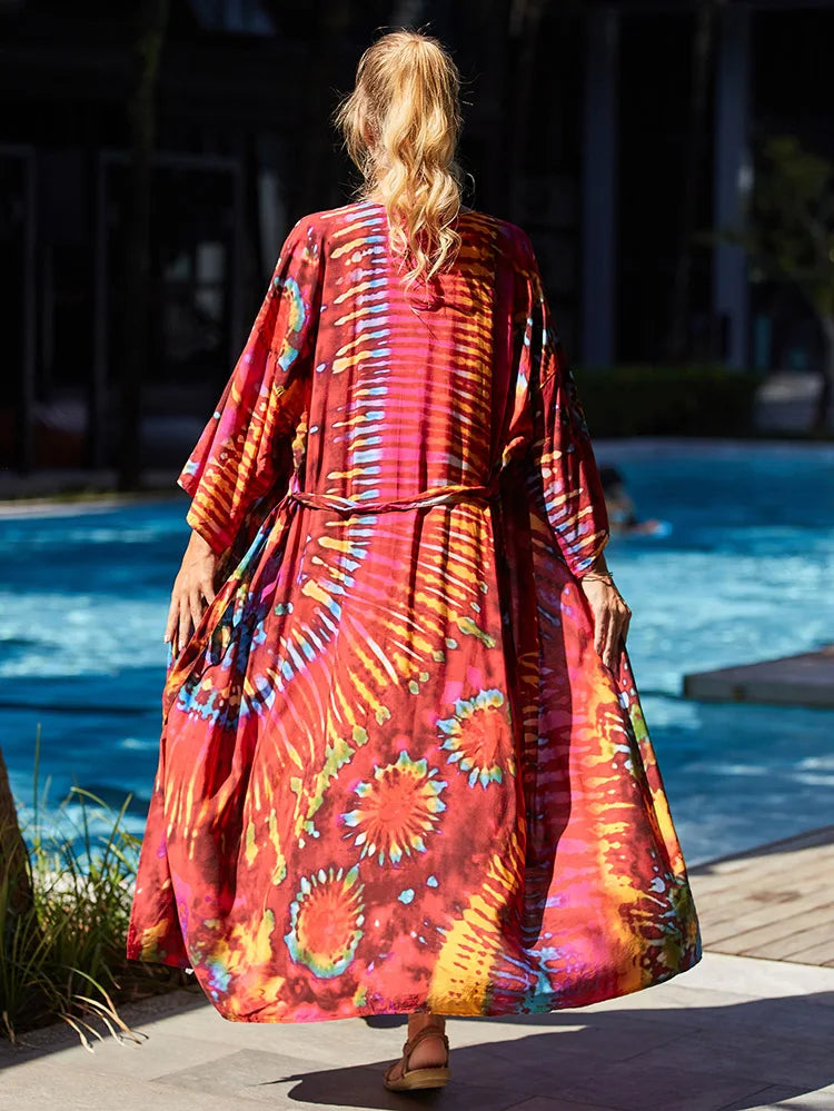 Robe Kimono Boho Colorée été