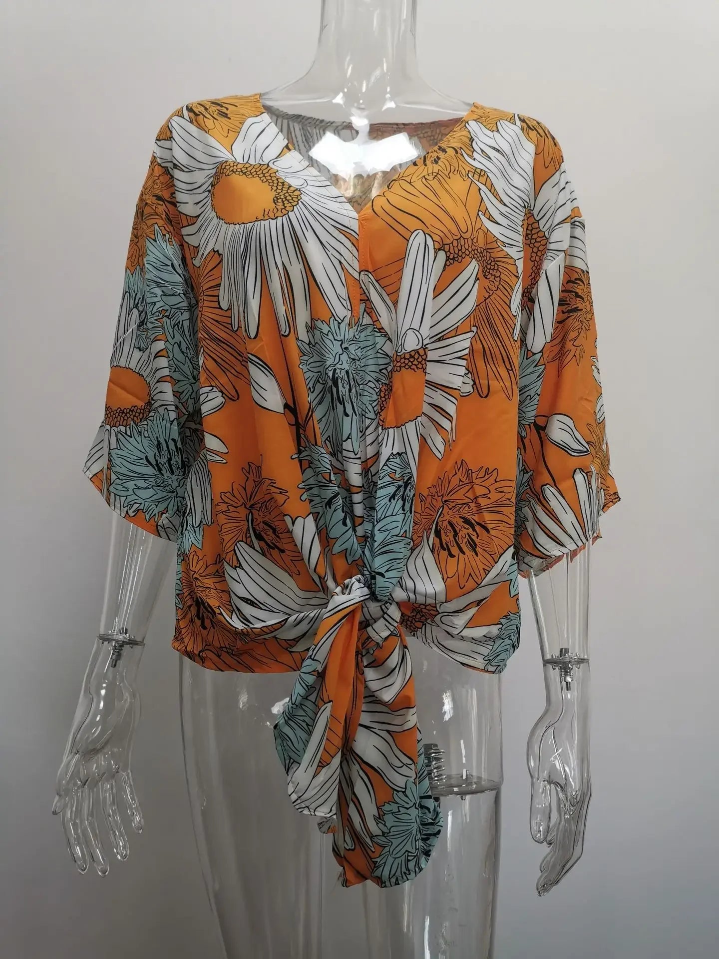 Kimono Manche Courte Femme Fleuri Face