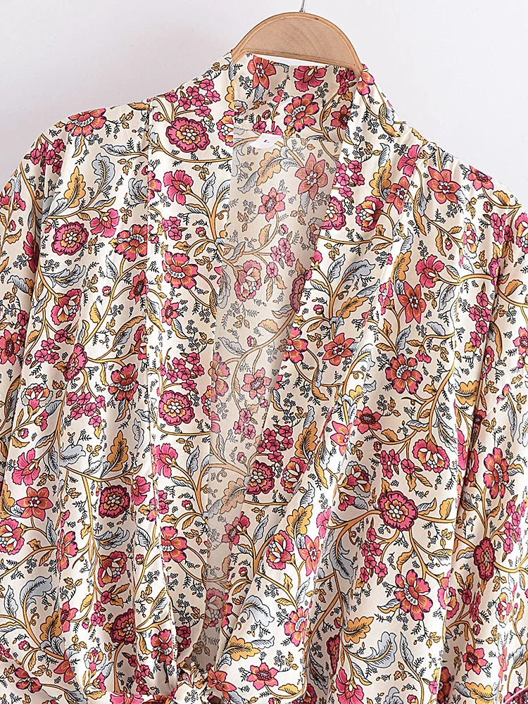 Kimono de Plage Court Rose chic