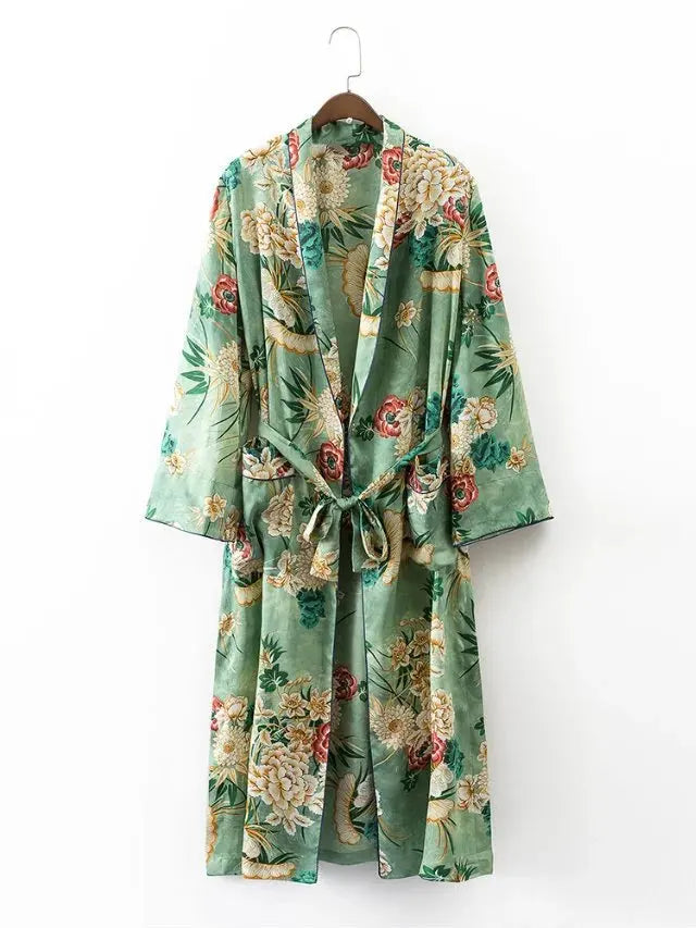 Veste Kimono Tendance Vert