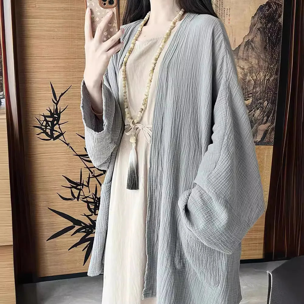 Veste Kimono Ample Bleu