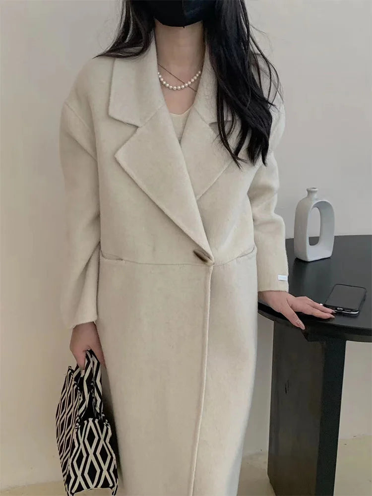 Manteau Mi-Long Style Kimono Décontracté