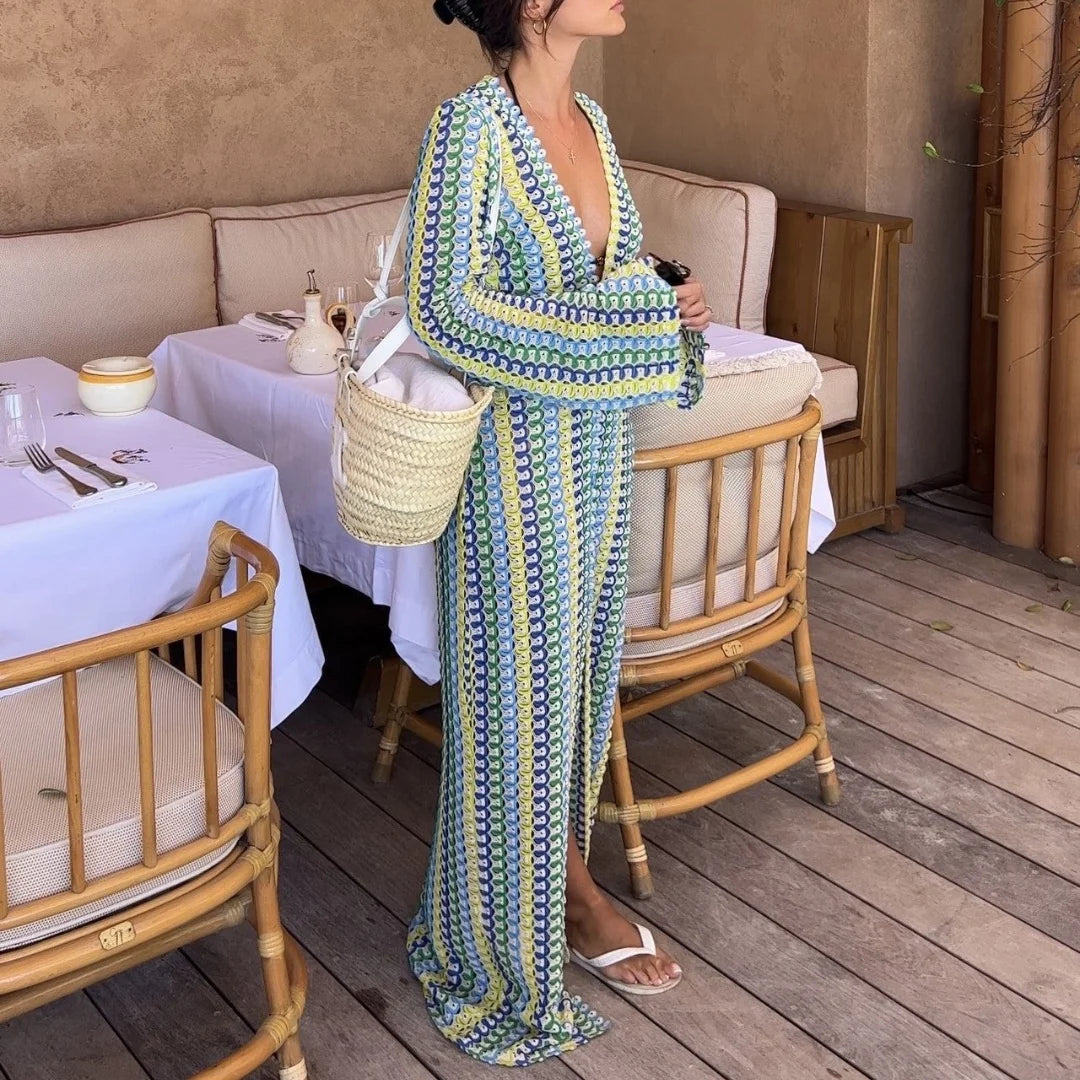 Robe Kimono Colorée Tricot respirant