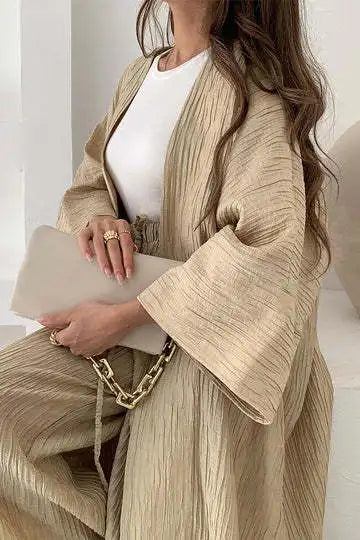 Ensemble Kimono Long Beige Léger
