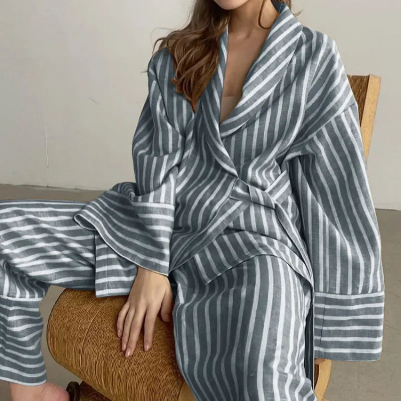 Pyjama Kimono Léger à Manches Longues doux