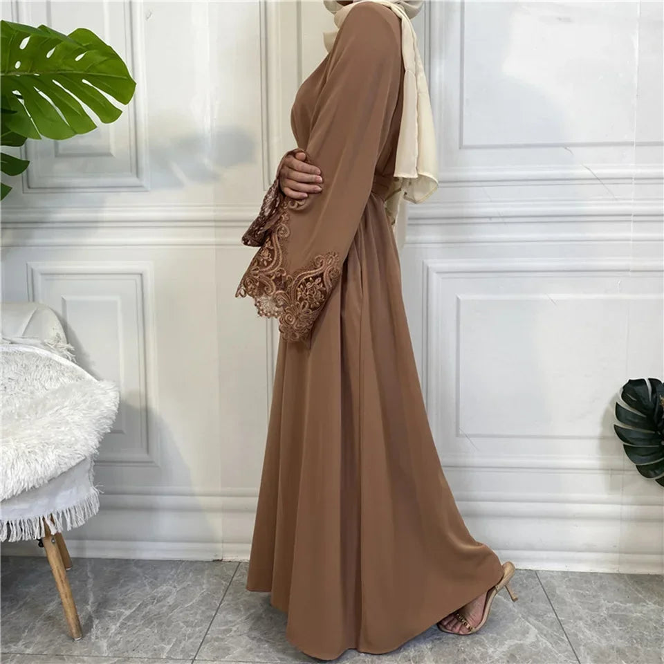 Kimono Abaya Marron Clair Stylé longue