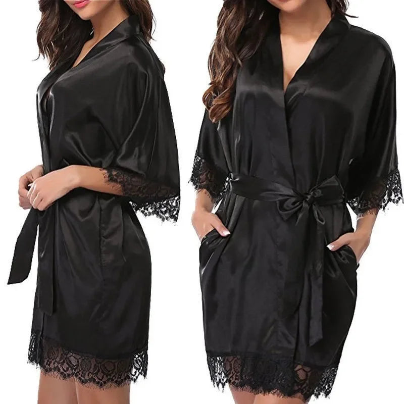 Peignoir Kimono Court Frange Cool