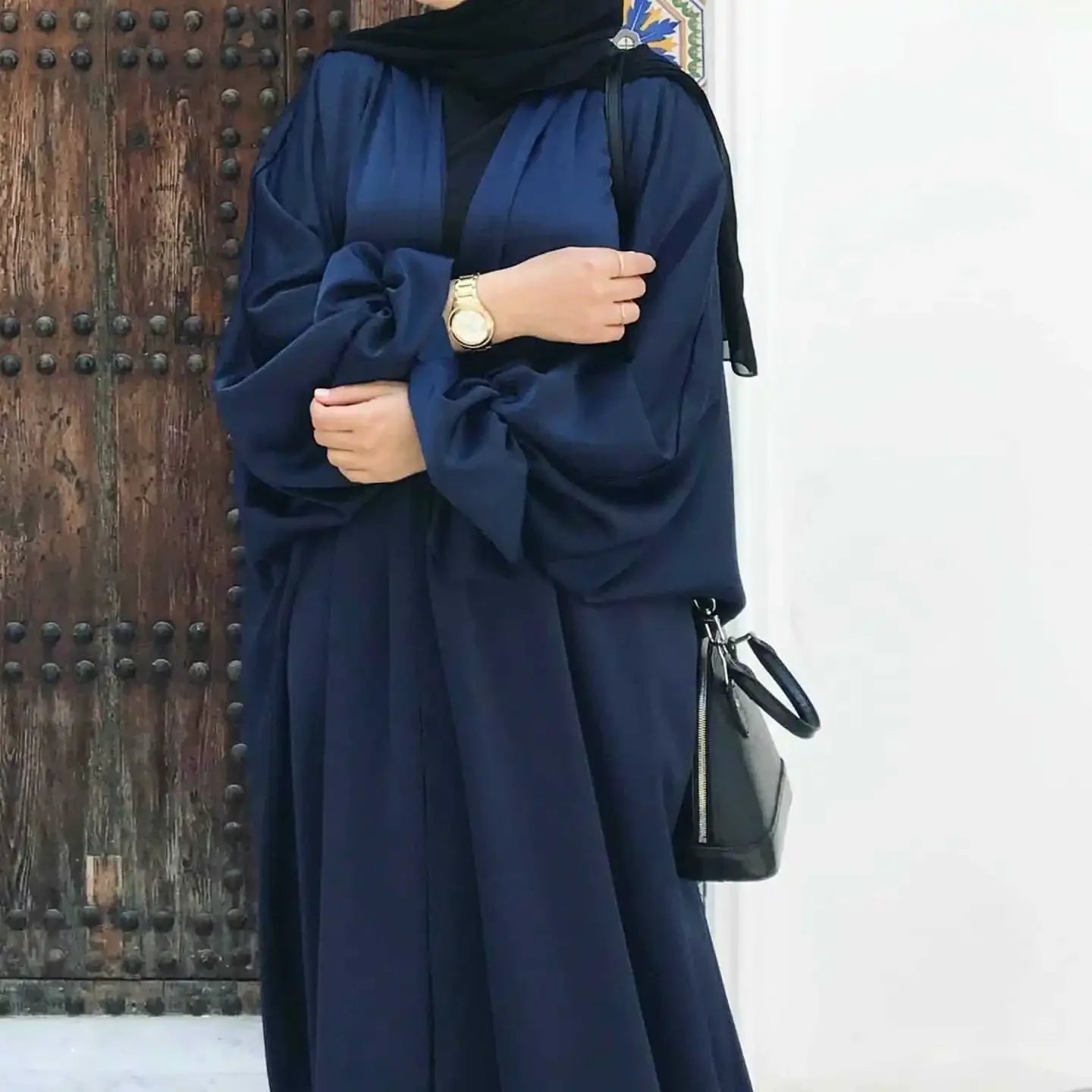 Kimono Abaya Navy Blue Femme Élégante