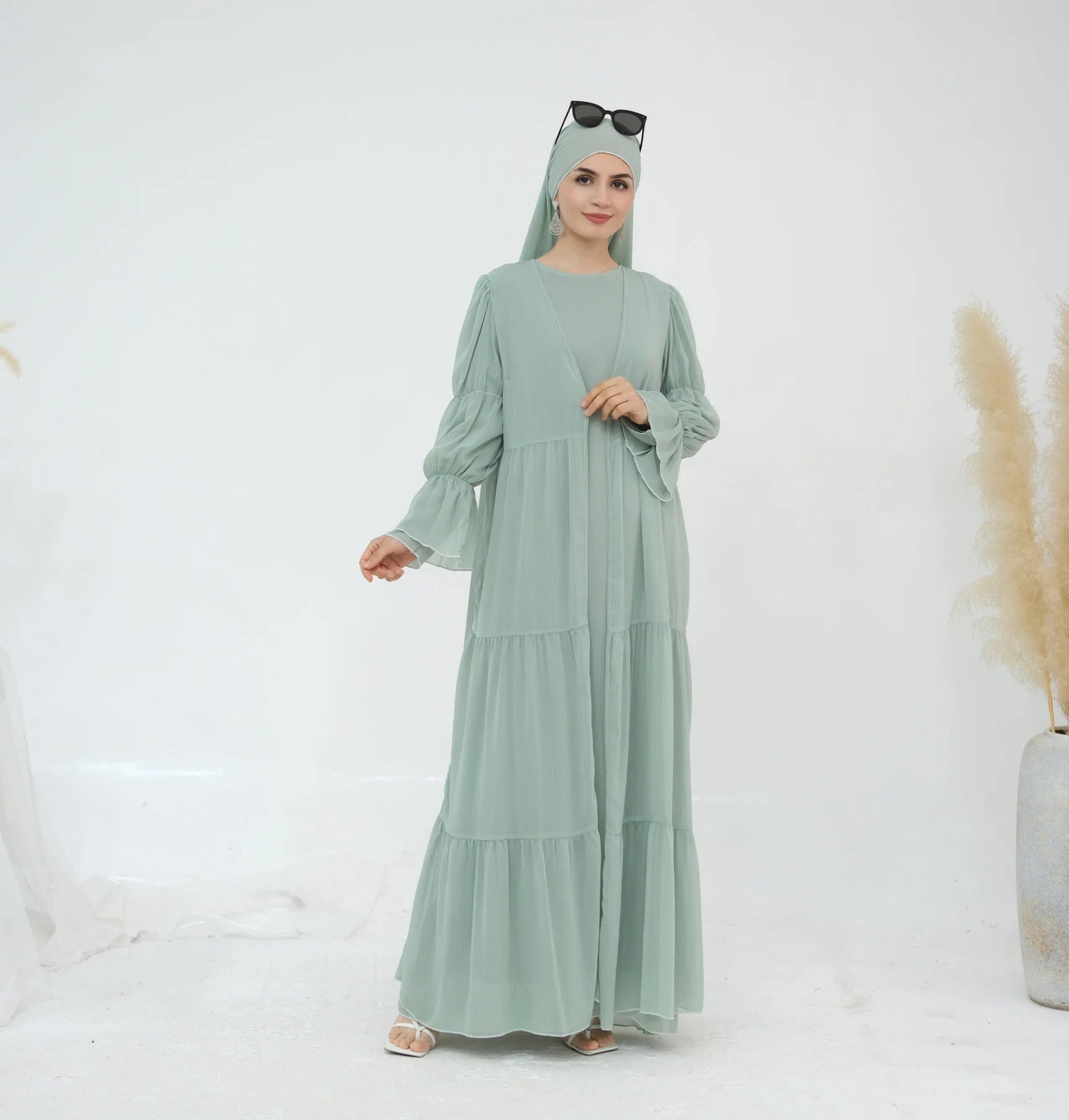 Set Kimono Abaya Vert D’Eau chic