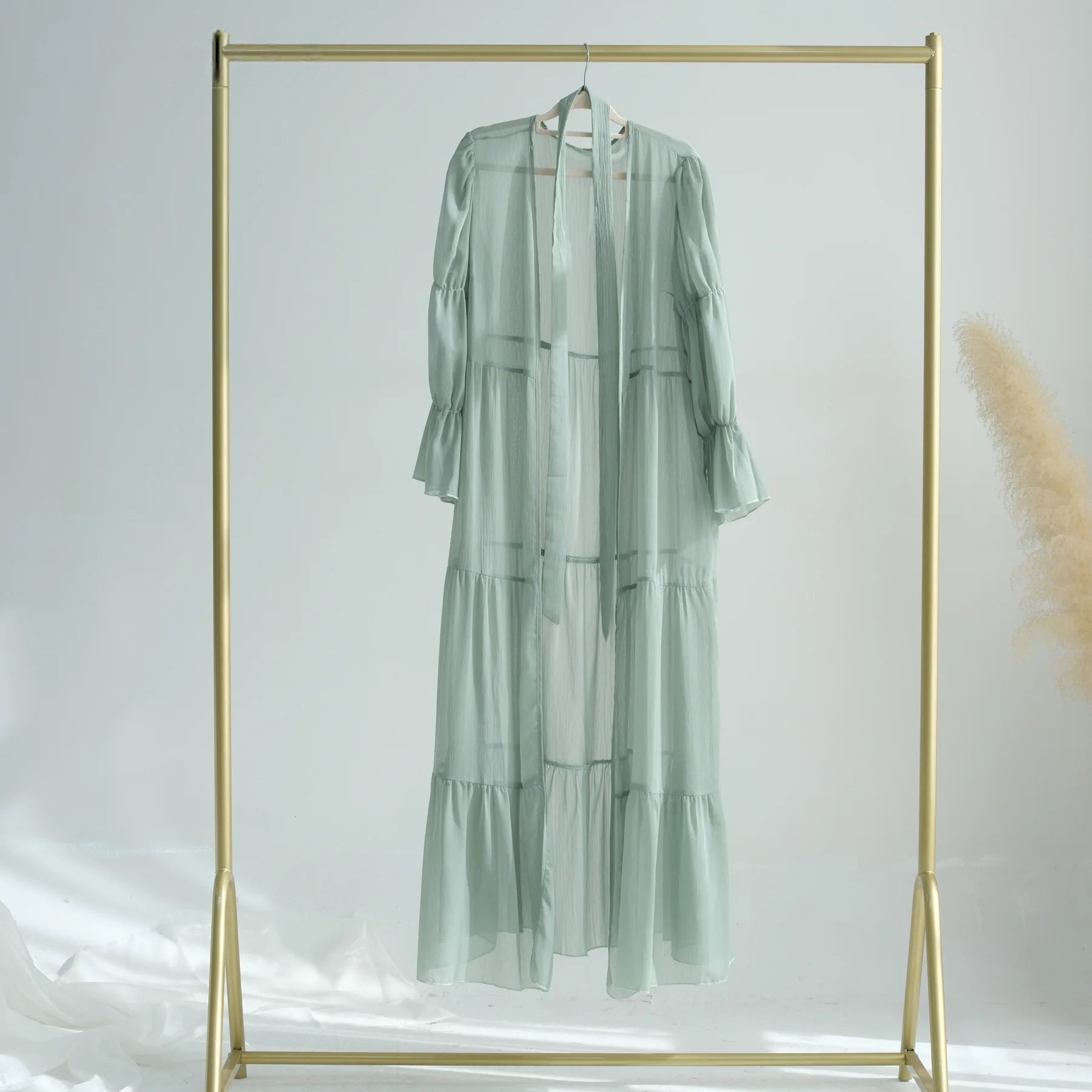 Set Kimono Abaya Vert D’Eau fluide