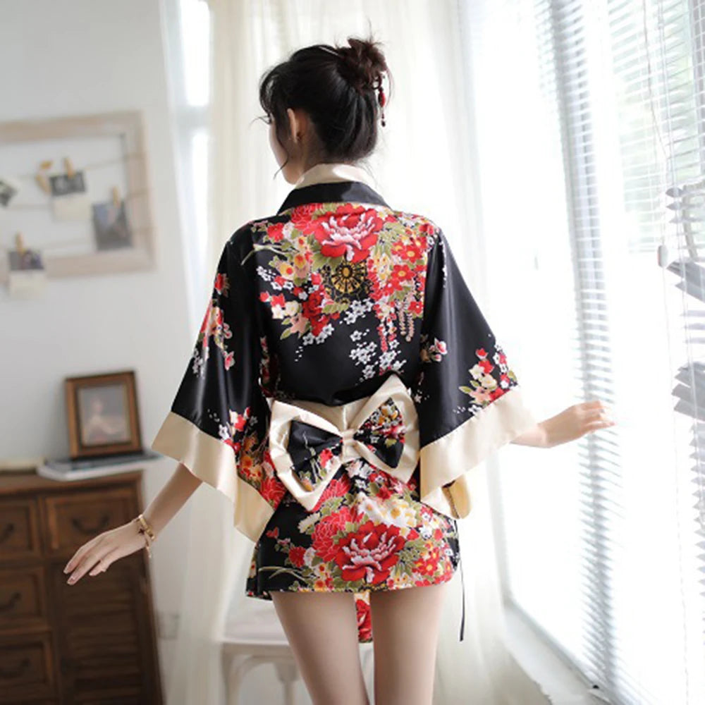 Veste Kimono Soyeuse Noir