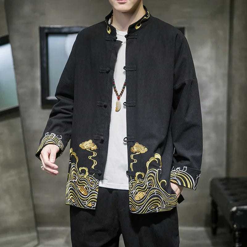 Veste Kimono Costume Élégante Noir