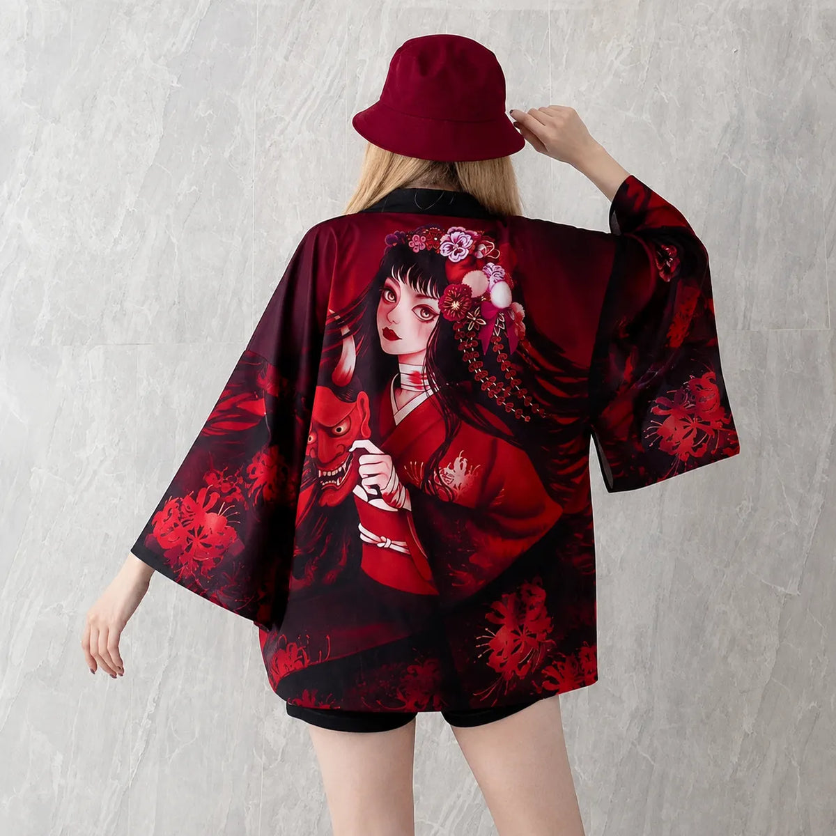 Veste Kimono Geisha Oni Design