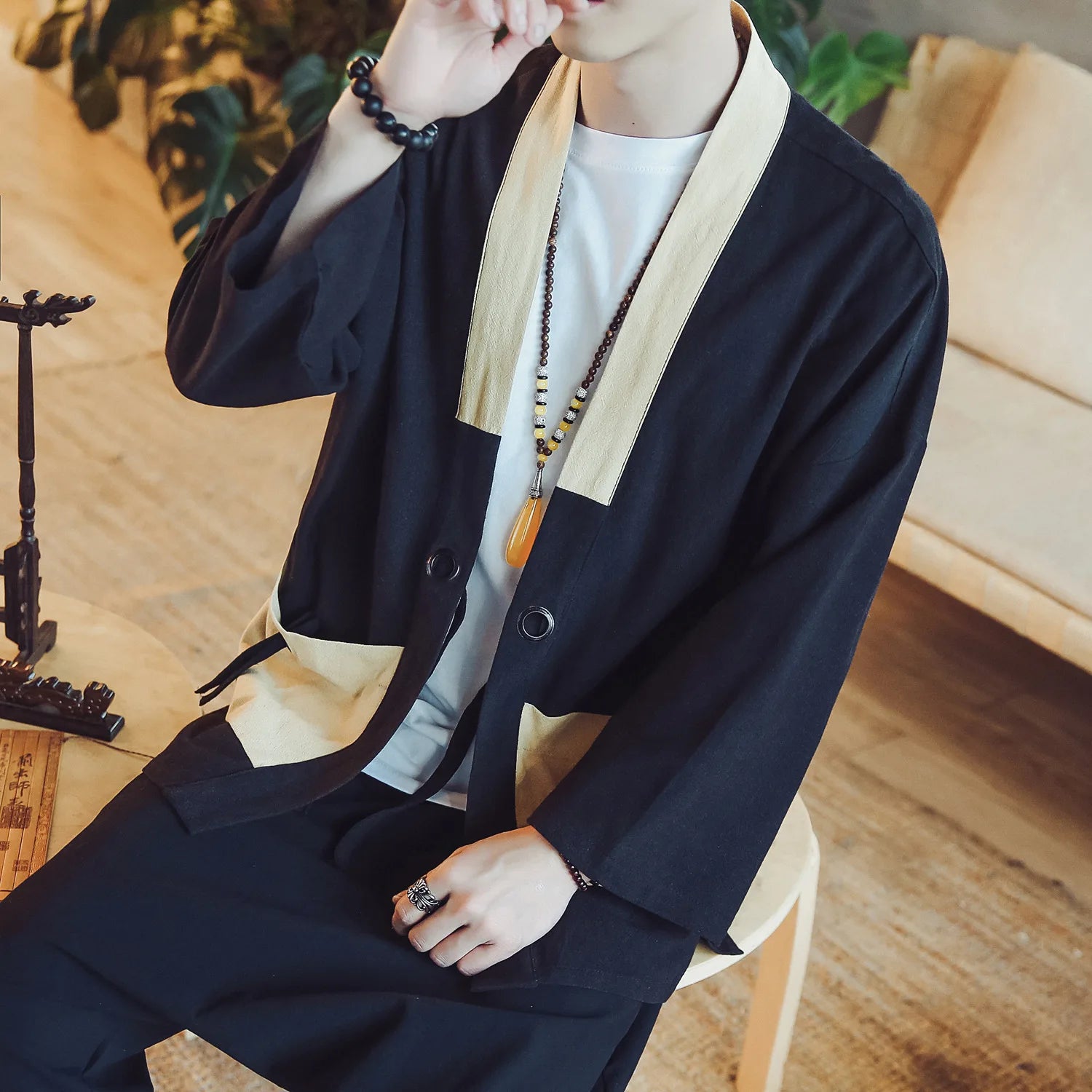 Veste Kimono Homme Bicolore Design