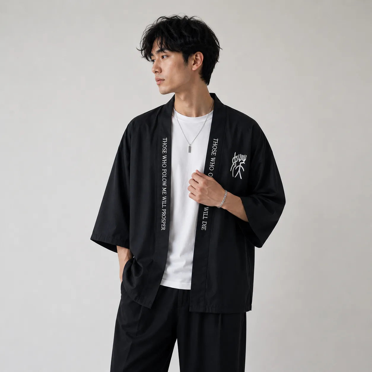 Veste Kimono Noir Japonais
