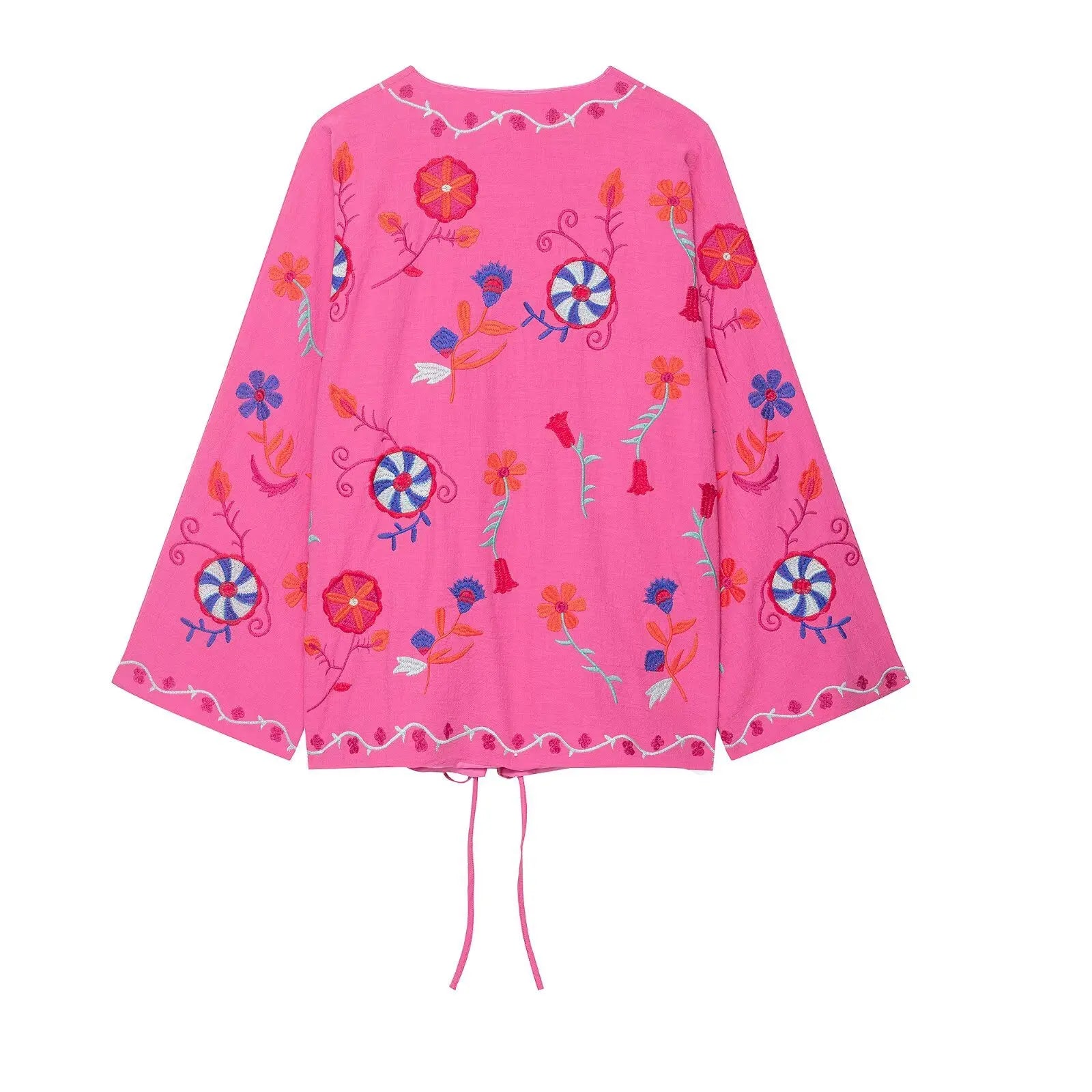 Veste Kimono Rose élégant fleuri