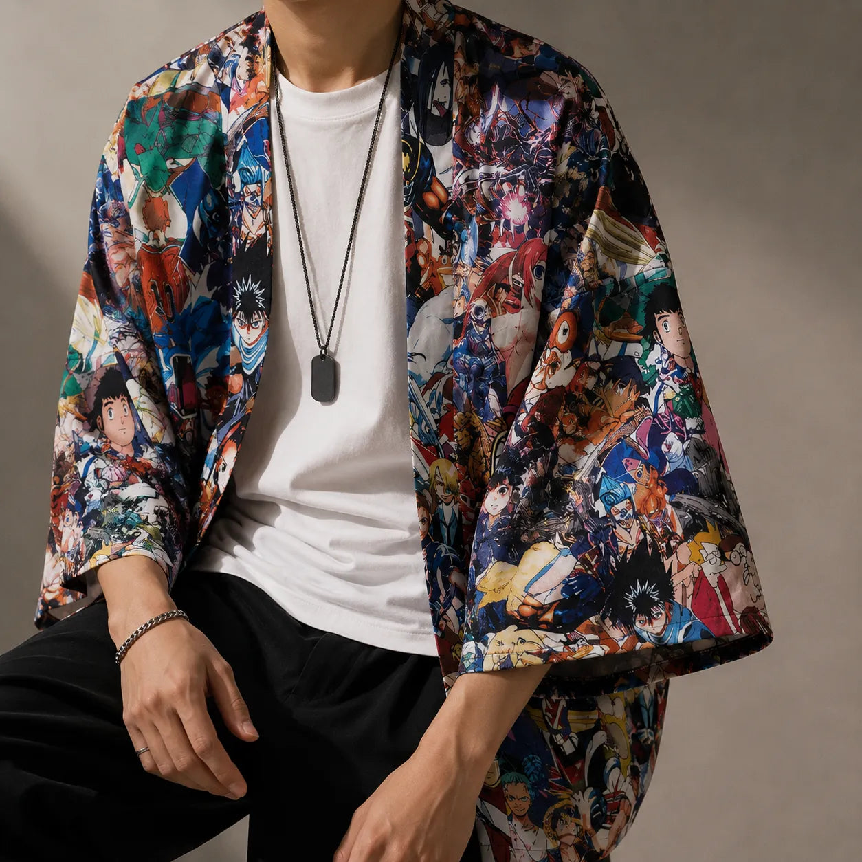Veste Kimono Satin Manga