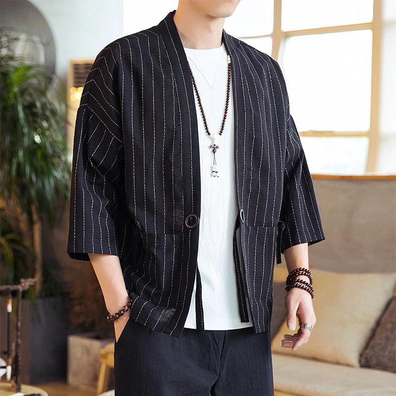 Blazer Kimono Homme Noir