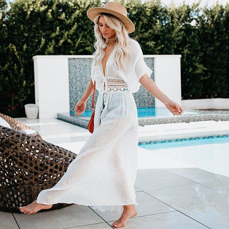 Kimono Blanc Manche Longue